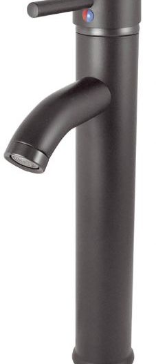 ROTA- ALTA Μπαταρία νιπτήρα μαύρη μάτ με κλίκ μαύρη