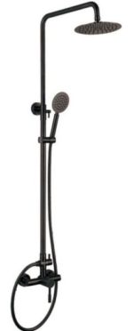 Σατινέ A-bl - Μπαταρία λουτρού με στήλη πλήρης SS304 Μαύρο