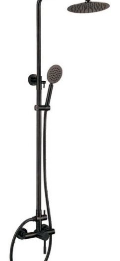 Σατινέ A-bl - Μπαταρία λουτρού με στήλη πλήρης SS304 Μαύρο