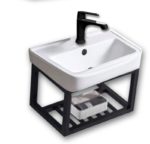 NERINA -Νιπτήρας με βάση Inox μαύρη 43 5*36*40