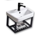 NERINA -Νιπτήρας με βάση Inox μαύρη 43 5*36*40