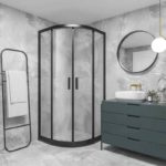 NERA-AMERICA - Καμπίνα γωνιακή διαφανές 80*80*185 μαύρη