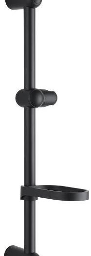 VISTA- Βέργα ντούζ 60cm *DIA Μαύρο μάτ με σαπουνοθήκη/ποτηροθήκη