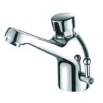 Μπαταρία νιπτήρα πατητή χρονοροής - Ζεστό/κρύο Χρωμέ