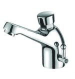 Μπαταρία νιπτήρα πατητή χρονοροής - Ζεστό/κρύο Χρωμέ