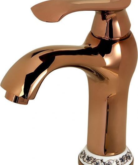 VENEZIA - Μπαταρία νιπτήρα πλήρης Rose gold Perla