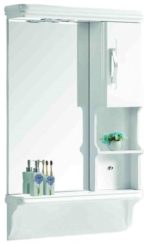 MILANO-60 - Καθρέπτης επίπλου PVC 60x105 με φώς + Εταζέρα λευκός