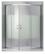 DORITA - Καμπίνα - γυαλί με γραμμές 100*80*185 Χρωμέ σκέτη
