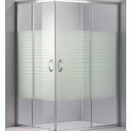 DORITA - Καμπίνα - γυαλί με γραμμές 100*80*185 Χρωμέ σκέτη
