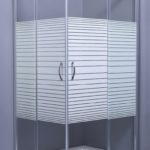 ASCOT - Καμπίνα τετράγωνη σκέτη 70*70 Χρωμέ - γυαλί γραμμές