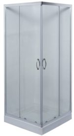 ASCOT-TRANSP - Καμπίνα τετράγωνη σκέτη 70*70 Χρωμέ - γυαλί διαφανές