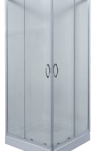 ASCOT-TRANSP - Καμπίνα τετράγωνη σκέτη 70*70 Χρωμέ - γυαλί διαφανές