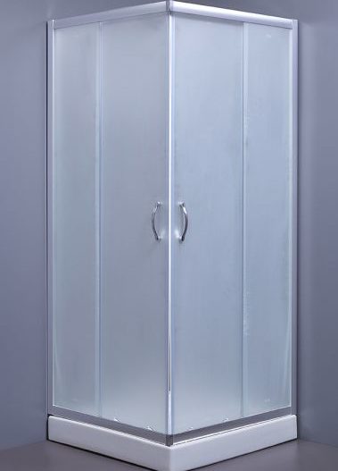 ASCOT-μάτ - Καμπίνα τετράγωνη σκέτη 70*70 Χρωμέ - γυαλί μάτ