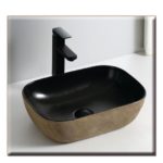 LEVIDI - Νιπτήρας460*335*140 Μπέζ PATTERN Μαύρο μάτ