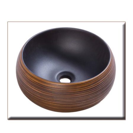 ZAGORA - Νιπτήρας 350*350*160 Σαγρέ καφέ μάτ