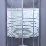 ROMEO - Καμπίνα γωνιακή σκέτη 80*80 Χρωμέ - γυαλί με γραμμές