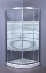 ROMEO - Καμπίνα γωνιακή σκέτη 80*80 Χρωμέ - γυαλί με γραμμές