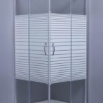 ASCOT - Καμπίνα τετράγωνη σκέτη 80*80 Χρωμέ - γυαλί γραμμές