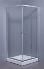 ASCOT-TRANSP - Καμπίνα τετράγωνη σκέτη 80*80 Χρωμέ - γυαλί διαφανές