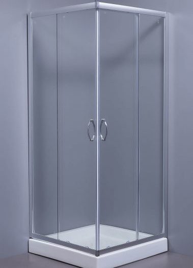 ASCOT-TRANSP - Καμπίνα τετράγωνη σκέτη 80*80 Χρωμέ - γυαλί διαφανές