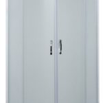 ROMEO-μάτ - Καμπίνα γωνιακή με γυαλί μάτ 80*80 Χρωμέ