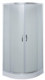 ROMEO-μάτ - Καμπίνα γωνιακή με γυαλί μάτ 80*80 Χρωμέ