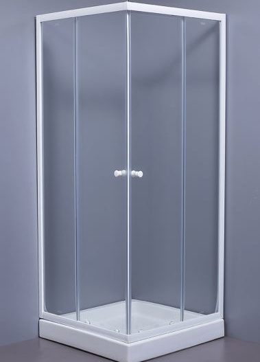 BIANCA - Καμπίνα τετράγωνη 80*80 λευκή γυαλί διαφανές 5 mm σκέτη