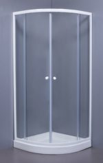 BIANCA Καμπίνα ημικυκλική 80*80 λευκή γυαλί διαφανές 5 mm σκέτη