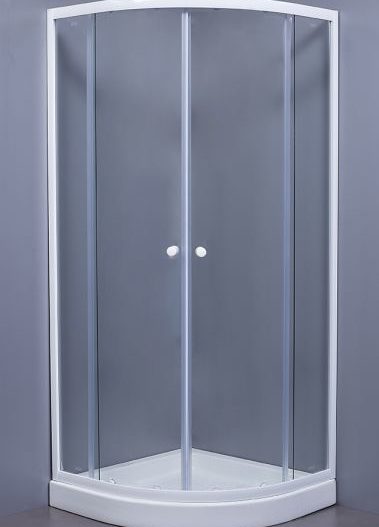 BIANCA Καμπίνα ημικυκλική 80*80 λευκή γυαλί διαφανές 5 mm σκέτη