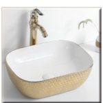 ELEGAN-6 465*340*135 Νιπτήρας Λευκό-GOLD PATTERN