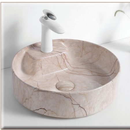 Μπαμπού 410*410*120 Νιπτήρας DECOR μπέζ μάρμαρο