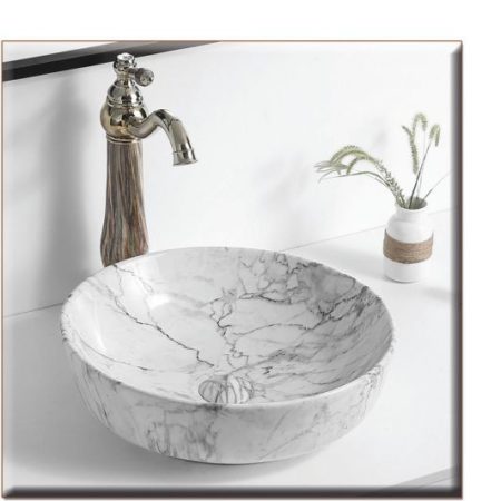 SOLANTE-2 420*420*140 Νιπτήρας DECOR Γκρί-LIGHT μάρμαρο