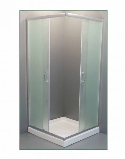 ASCOT μάτ - Καμπίνα τετράγωνη με γυαλί μάτ 90*90 Χρωμέ σκέτη