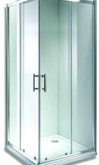 ELSA - Καμπίνα HUIDA τετράγωνη σκέτη 90*90 Χρωμέ - γυαλί διαφανές