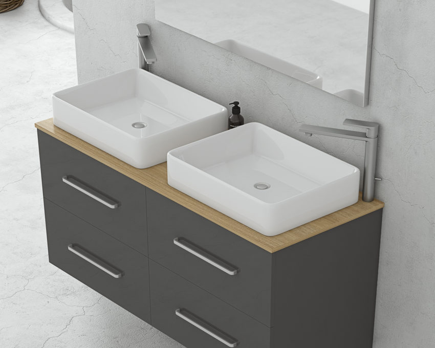 Torino-120_Shiny-Grey_TOP-Honey-Oak_detail_ultra Έπιπλο μπάνιου DROP TORINO 120 Anthracite - 1 - Image 4