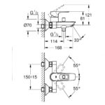 Μπαταρία Λουτρού Grohe Bauloop New 23602001 Χρωμέ - Image 3
