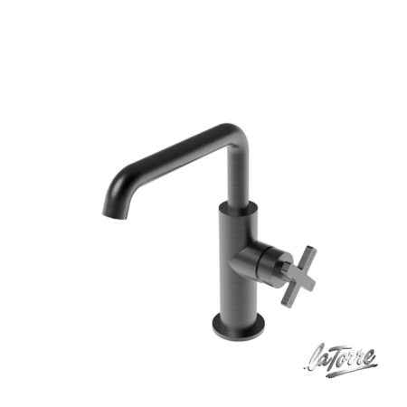 Μπαταρία Νιπτήρος +Βαλβίδα.CLIC-CLAC ELLE CROSS LA TORRE Μαύρο Brushed