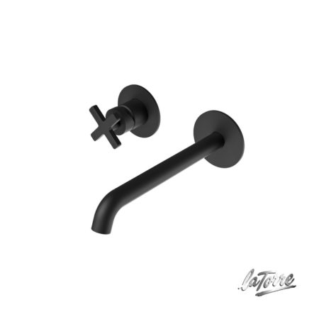 Μπαταρία Νιπτήρος Τοίχου ELLE CROSS LA TORRE Μαύρο Ματ