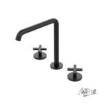 Μπαταρία Νιπτήρος Επικαθήμενη 3 Οπών +Βαλβίδα.CLIC-CLAC ELLE CROSS LA TORRE Μαύρο Ματ