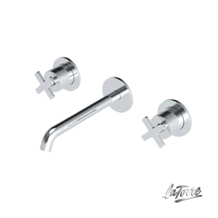 Μπαταρία Νιπτήρος Τοίχου 3 Οπών ELLE CROSS LA TORRE Χρωμέ