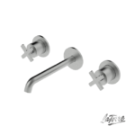 Μπαταρία Νιπτήρος Τοίχου 3 Οπών ELLE CROSS LA TORRE Inox