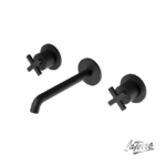 Μπαταρία Νιπτήρος Τοίχου 3 Οπών ELLE CROSS LA TORRE Μαύρο Ματ