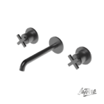 Μπαταρία Νιπτήρος Τοίχου 3 Οπών ELLE CROSS LA TORRE Μαύρο Brushed