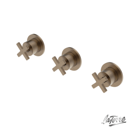 Μίκτης Εντοιχισμού 3 Οπών με Εκτροπέα 2-3 Εξόδων ELLE CROSS LA TORRE Antique Brass