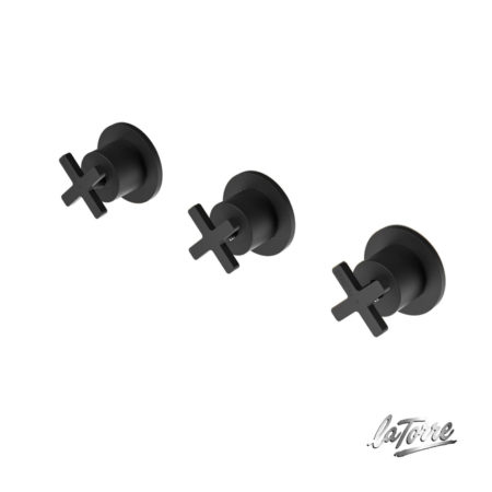 Μίκτης Εντοιχισμού 3 Οπών με Εκτροπέα 2-3 Εξόδων ELLE CROSS LA TORRE Μαύρο Ματ