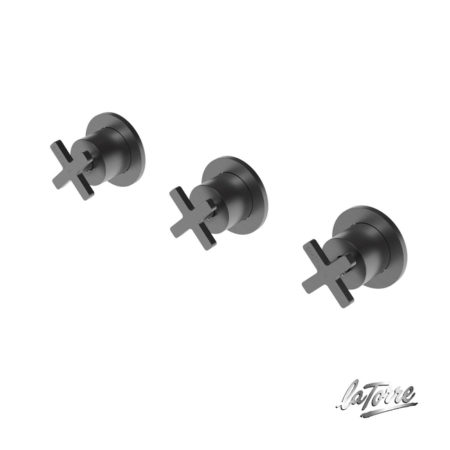 Μίκτης Εντοιχισμού 3 Οπών με Εκτροπέα 2-3 Εξόδων ELLE CROSS LA TORRE Μαύρο Brushed