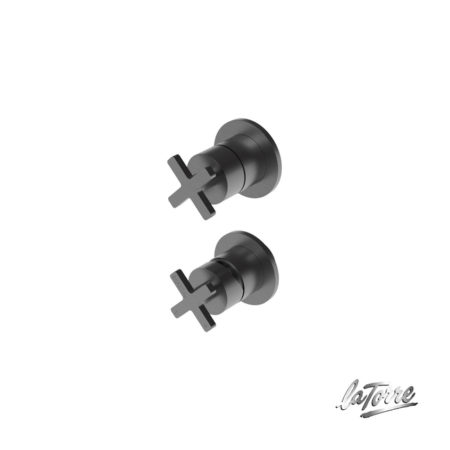 Μίκτης Εντοιχισμού 2 Οπών με Εκτροπέα 2-3 Εξόδων ELLE CROSS LA TORRE Μαύρο Brushed