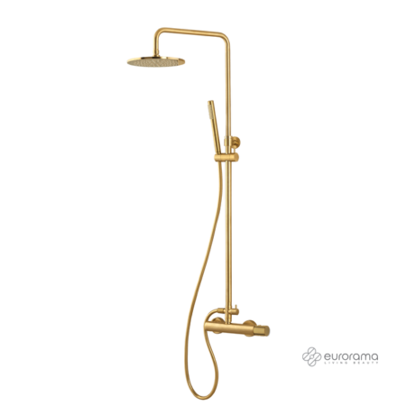 Μπαταρία Ντουζιέρας +ΕΠΕΚΤ.ΚΟΛΩΝΑ+Κεφαλή OSO Brushed Χρυσό