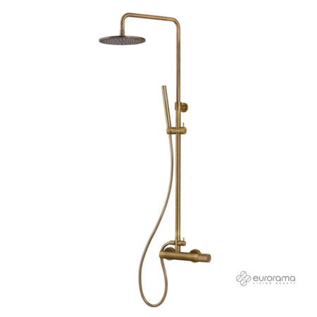 Μπαταρία Ντουζιέρας +ΕΠΕΚΤ.ΚΟΛΩΝΑ+Κεφαλή OSO Μπρονζέ Brushed