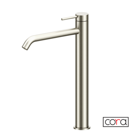 Μπαταρία Νιπτήρος Υψηλή ή +Βαλβίδα.CLIC-CLAC COSMO Brushed Inox